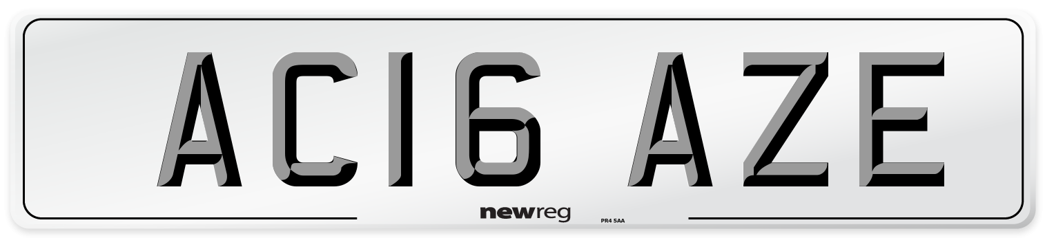 AC16 AZE Number Plate from New Reg